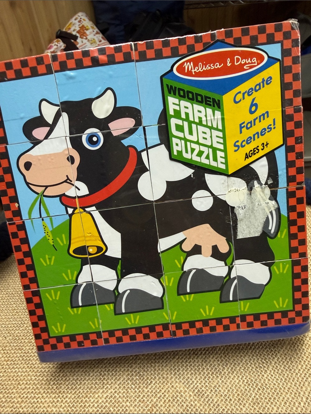 Melissa & Doug Wooden Farm Cube Puzzle